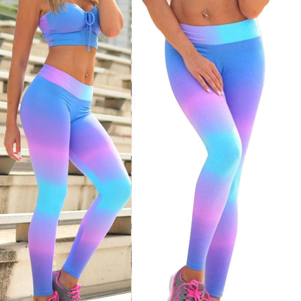 Fitness Sports Yoga Pants Leggings Printed Rainbow Yoga Sweatpants Leggings for Fitness Cycling Sports Running Slim Equipment