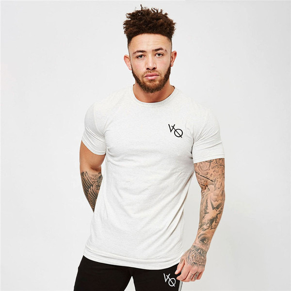 HOT Athletic Men T-shirt Short Sleeves White gray black Undershirt Male Solid Cotton Mens Tee Summer Jersey Cotton Clothing Homme