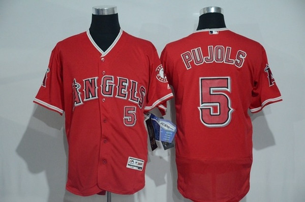 Men Los Angeles Angels Anaheim Angels Albert Pujols Home Away Gray White Player Jersey Free Shipping