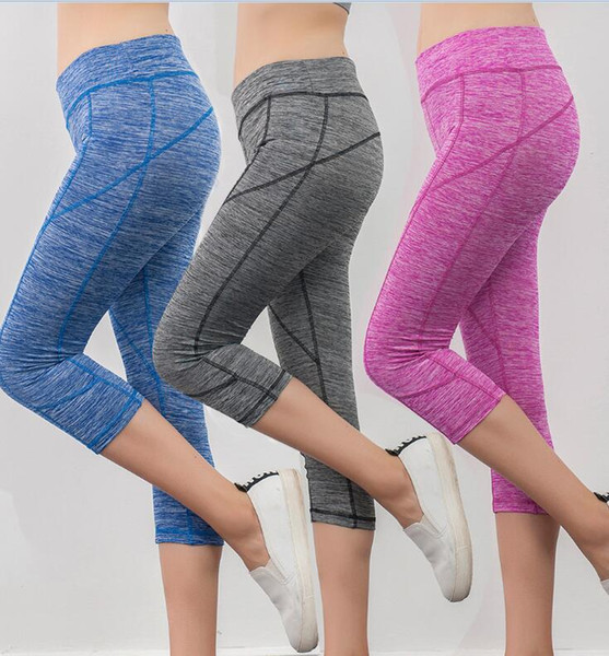 Wholesale Sport Wear Cotton High Waist Slim Running Workout Pants Fitness Yoga Pants Leggings Free Shipping