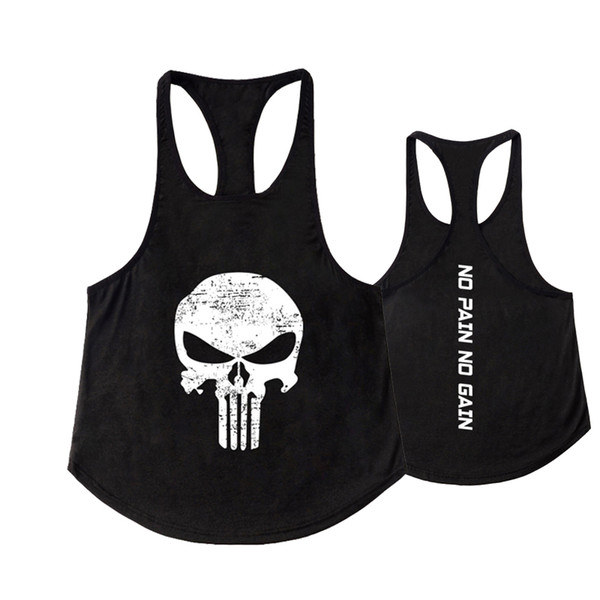 2018 Men Gym Skull Tank Tops Men Vegeta Bodybuilding clothing Summer Fitness Men Outdoor Vest Undershirt Stringer Tank Top sleeveless