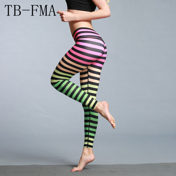 Stripe Yoga Pants Women Sports Clothing Sportswear Yoga Leggings Yoga Pants Women Sports Trousers Sports Tights Running Tights