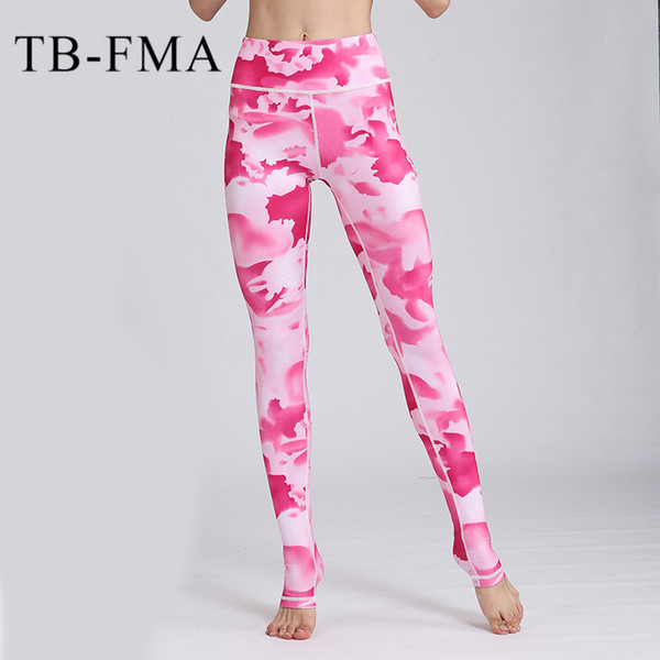 Printed Yoga Pants Women High Waist Fitness Widen Waist Dance Fitness Leggings Compression Sport Tights Yoga Sportswear