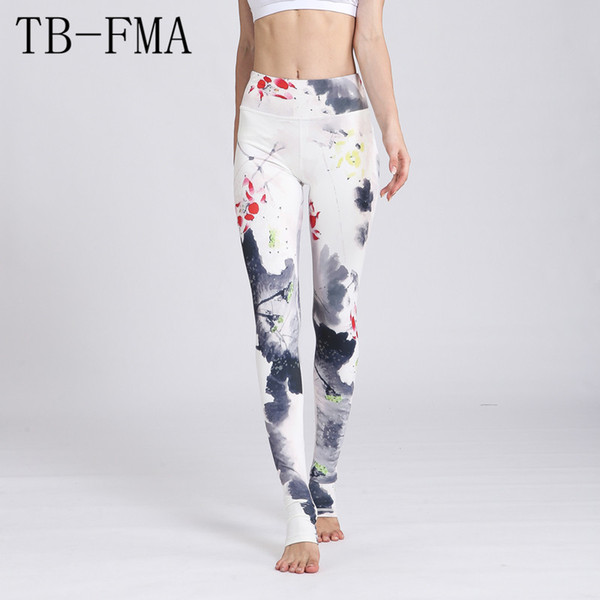 Quick Dry Floral Printed Yoga Pants Women High Waist Fitness Leggings Push Hip Athletic Sport Leggings Running Tights Sportswear