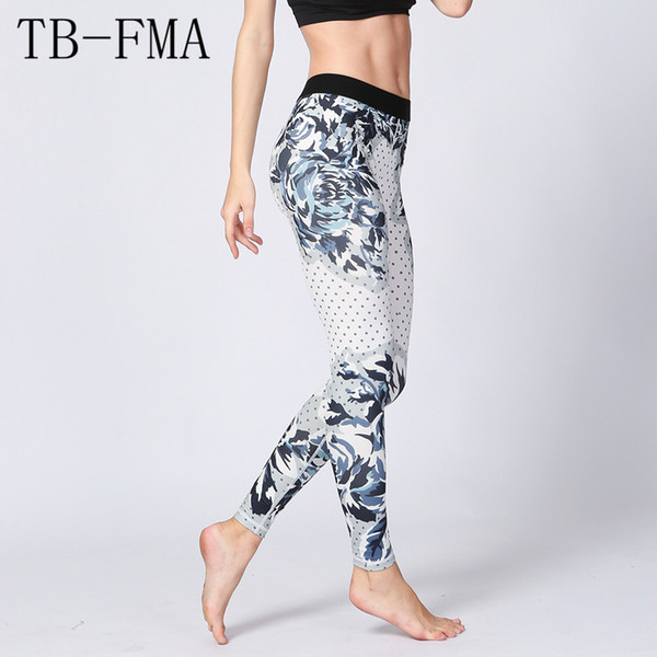 Printed Yoga Pants Women Widen Waist Dance Fitness Leggings Quick Dry Floral Printed Yoga High Waist Fitness Training Leggings