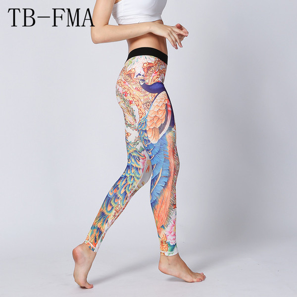 Quick Dry Floral Printed Yoga Pants Women High Waist Fitness High Stretchy Workout Running Tights Running Tights Push Hips