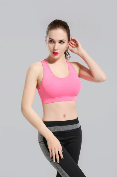 2017 Hot New arrivals Pink Yoga Bra Fashion Quick Dry Sportswear Womens Tops Fitness yoga sports bra Gym Clothes Free Drop Shipping lymmia