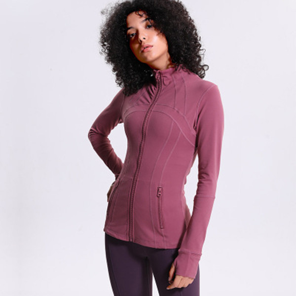 2019 New Running Jackets Women's Sportswear High Stretch Yoga Coat Seamless Gym Top Fitness Clothing Nylon Zip Sweatshirts Women