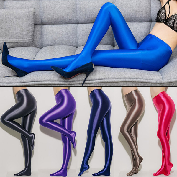 LEOHEX New Sexy Stockings Satin Glossy Opaque Pantyhose Shiny Tights Sexy Stockings Tight Trousers High Waist Pantyhose Tights