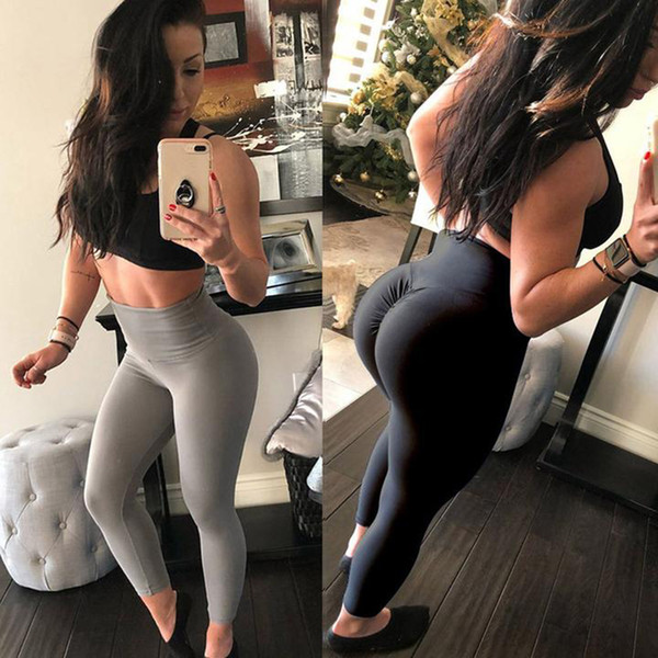 2018 Women scrunch BuFitness leggings Gym Yoga  Booty Scrunch Pant High Waist Push Up Workout Trackpant Sports Tight