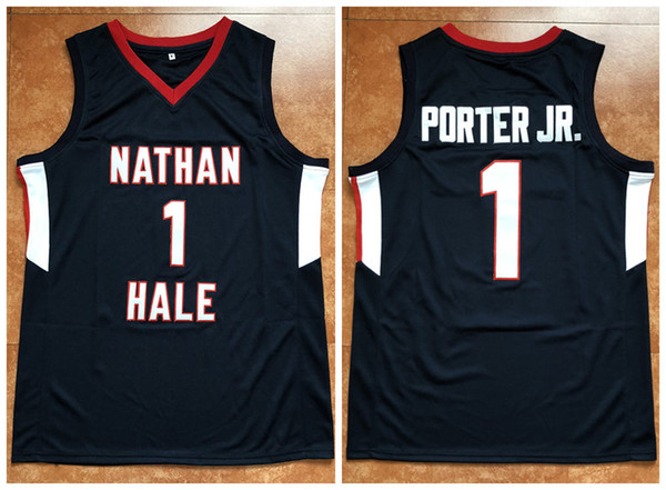 #1 Michael Porter Jr Nathan Hale High School Blue Retro Basketball Jersey Mens Embroidery Stitched Custom any Number and name Jerseys