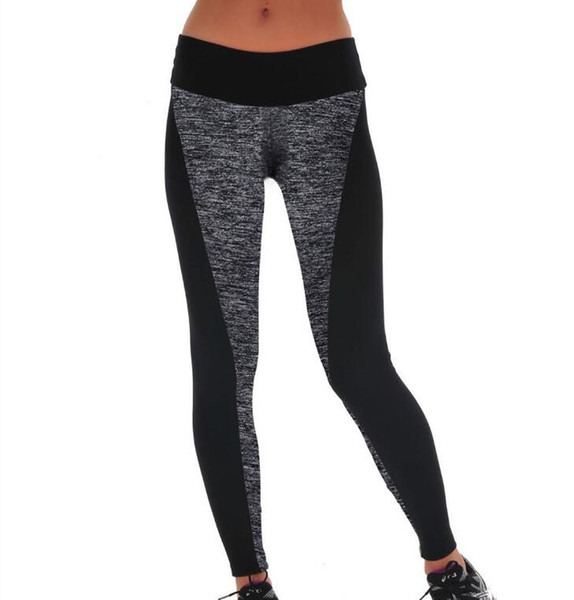 Fitness Yoga Pants Black and Gray Elastic Plus Size Yoga Leggings Gym Running Workout Trousers Sports Yoga Clothing for Women