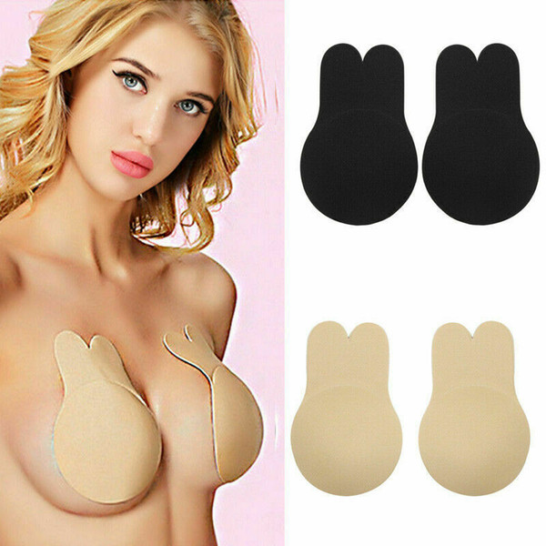 1 Pair Fashion Rabbit Sexy Bra Seamless Strapless Bra Female Must Silicone Push Up Wire Free Invisible