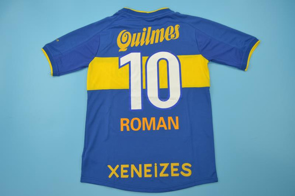 2000 boca home jerseys retor jerseys Riquelme classic sports shirts Sports clothes Roman Palermo Schelotto palacio camisetasboca 9#PALERMO