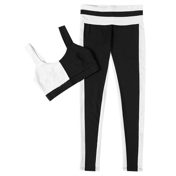 ZAFUL Women Tracksuit Yoga Set Patchwork Running Fitness Jogging T-shirt Leggings Sports Suit Gym Sportswear Workout Clothes #849681