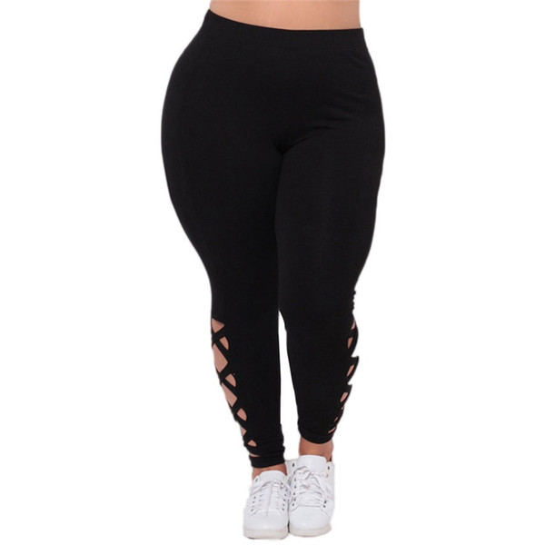 Plus Size Fitness Leggings Women Sexy Yoga Leggings Pants Big Size Black Sportswear New Fitness Wholesale 40ST18 #918197