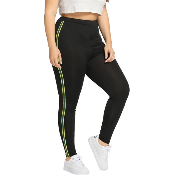 Hot Young Women Plus Size XL-5XL Size Elastic Fitness Sports Leggings Yoga Athletic Pants Solid Green Blue Color Yoga Trousers #864874