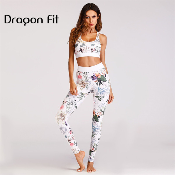 Dragon Fit Printing Two piece Set Crop Top Bra and Sport Leggings Tracksuit Yoga Sports Brassiere Top Sportswear Fitness Women #828279