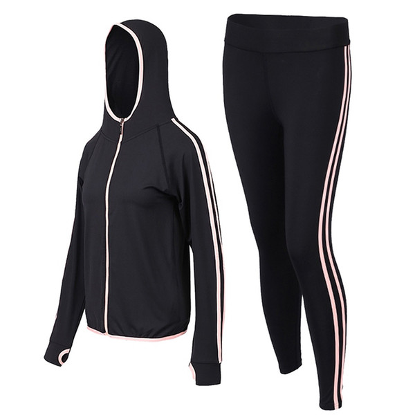 Women Sports Yoga Set 2pcs Long Sleeve Running Fitness Female Tracksuits Sportswear Women Sports Workout Clothing #849713