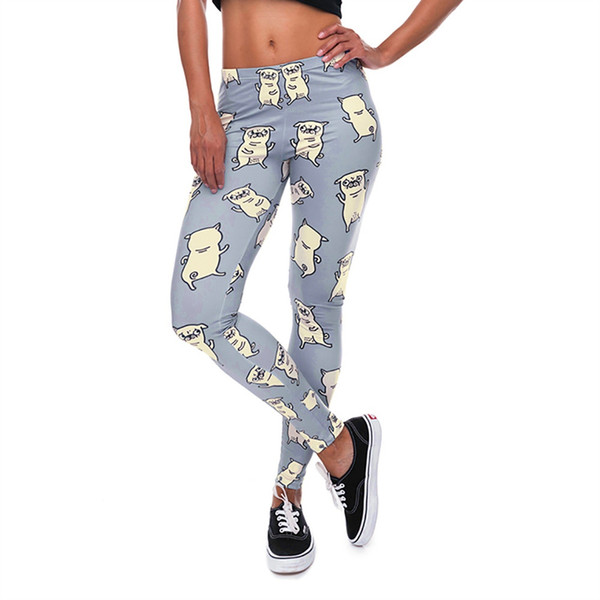 KLV 2019 Sport Leggings High Waist Sports Pants Gym Women Casual Printed Yoga Fitness Leggings Gym Stretch Pants Trousers #@F #897395