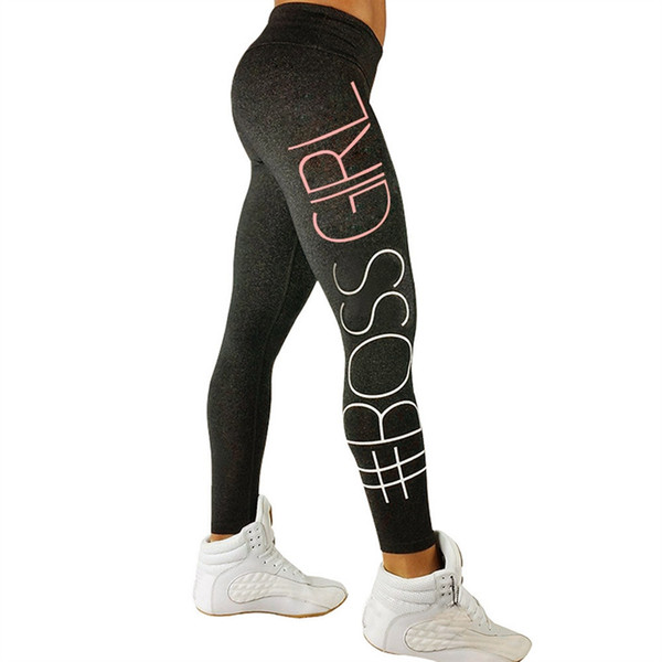 Boss Girl Printing Leggings 2018 New Fashion Slim High Waist Fitness Leggings Casual Fitness Workout #O #884079