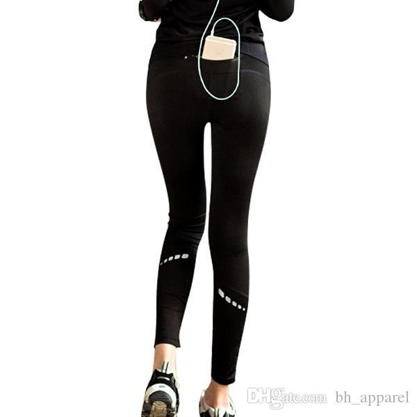 Women Reflective Night Running Pants Sporting Leggings Yoga Fitness Printing Leisure Sport Leggings Stitching Pants Tights Training Pants