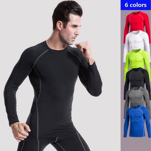 Men PRO qucik dry fitness sports long sleeve top shirt men gym tank tight yoga clothing, free shipping