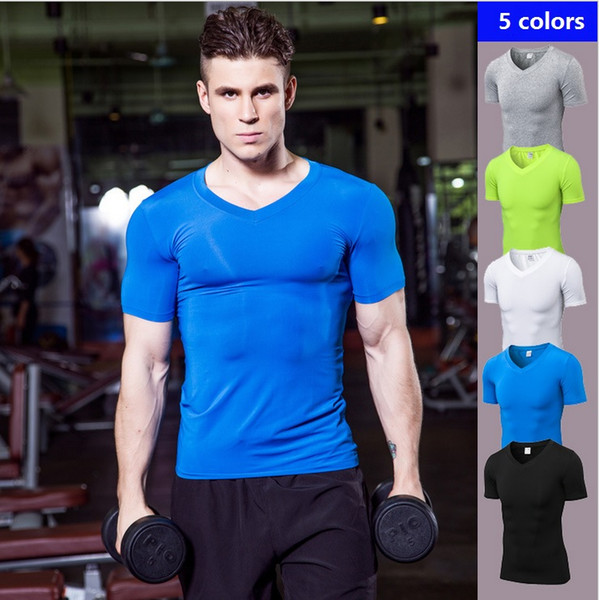 Five Colors qucik dry men gym sports exercise fitness wear T shirt men gym tank tight yoga clothing, free shipping
