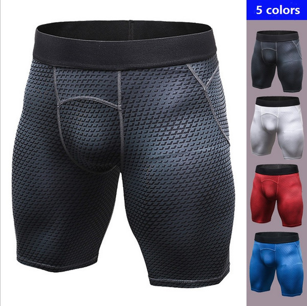 3D Printed qucik dry men gym sports exercise fitness tight shorts men gym yoga short pants , free shipping