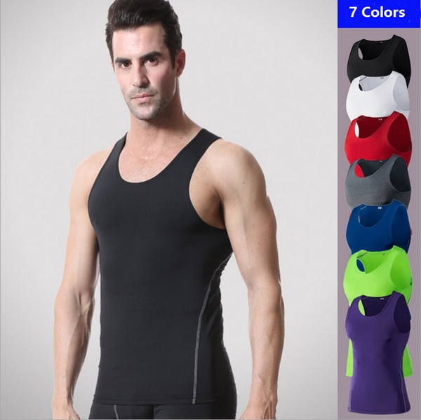 7 Colors qucik dry men exercise fitness sports vest men gym top tank tight yoga clothing, free shipping