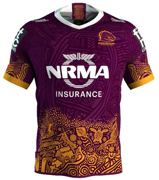 BRISBANE BRONCOS 2019 INDIGENOUS JERSEY 2019 BRISBANE BRONCOS RUGBY JERSEY HOME AWAY ANZAC RUGBY JERSEY size S-3XL