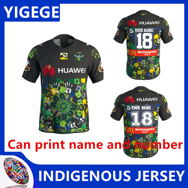 2018 RUGBY CANBERRA RAIDERS 2018 INDIGENOUS JERSEY 2019 National Rugby League rugby shirt jersey size s-3xL (Can print)