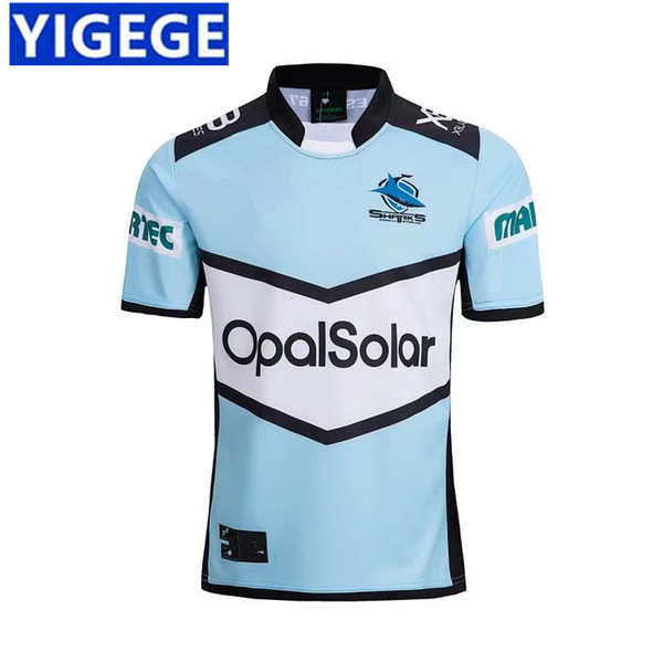 CRONULLA SUTHERLAND SHARKS 2018 HOME JERSEY Sharks Rugby Jersey 2019 National Rugby League Cronulla Sutherland size S-3XL (Can print)