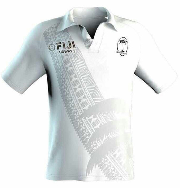 Fiji 7s 2018/19 Players Rugby Polo Shirt 2018 Fiji home white Shirt De Hals Shirt man Korte Rugby Jerseys size S-3XL