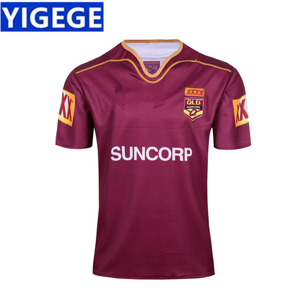 QLD MAROONS STATE OF ORIGIN 2017 MEN'S JERSEY 2018 QUEENSLAND MAROONS JERSEYS 2017 2019 National Rugby MAROONS JERSEY (Can print)