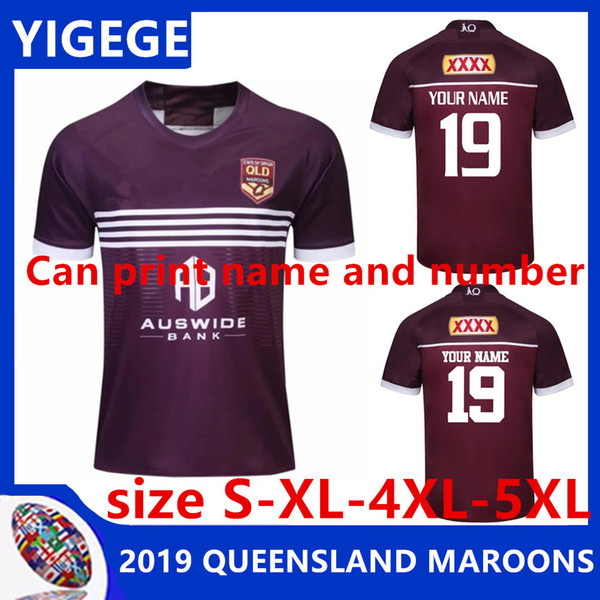 QLD MAROONS STATE OF ORIGIN 2017 MEN'S JERSEY 2018 QUEENSLAND MAROONS JERSEYS 2019/2020 National Rugby MAROONS JERSEY (Can print)