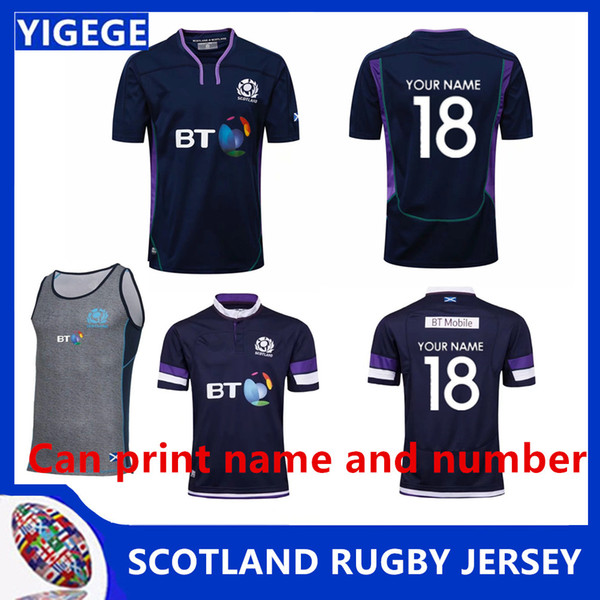 SCOTLAND RUGBY 2018/19 HOME JERSEY 2019 new Scotland rugby jerseys Men Football Shirt free faster shipping size S-3XL (Can print)