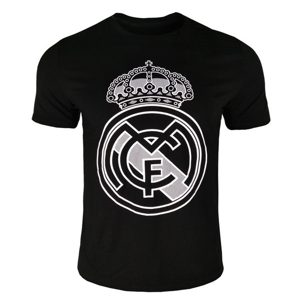 Black Football Fans T Shirt Unisex Tees Black Tops Brand Design Summer Street Wear Football Fan Tee Real Madrid Soccer Shirt