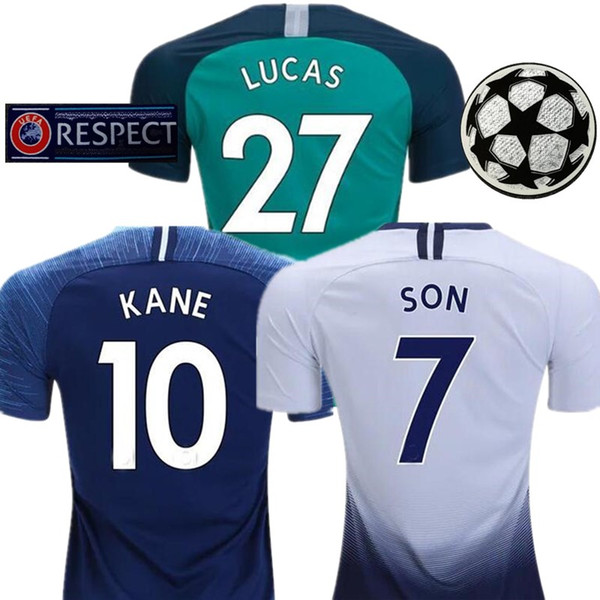 Champions totten KANE spurs Soccer Jersey 2018 2019 LUCAS ERIKSEN DELE SON jersey 18 19 Football kit shirt Men and KIDS KIT SET uniform