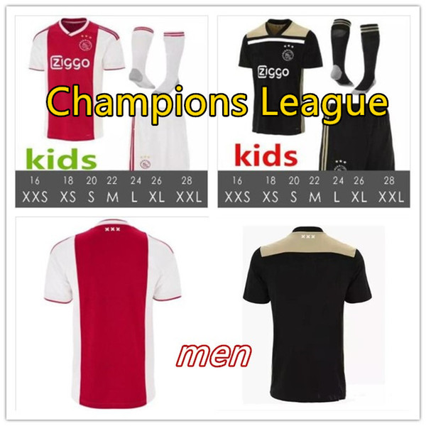 2018 2019 ajax soccer jersey DE JONG DE LIGT ajaxa msterdam camiseta fútbol VAN DE BEEK NERES 2018 2019 camisa futebol TADIC ZIYECH maillot