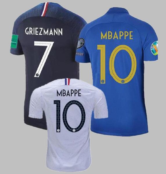 2018-2019 2 Stars FFF France Centenary Griezmann Mbappé Pogba Soccer Jerseys Futbol Camisa Football Camisetas Shirt Kit Maillot Maglia Tops