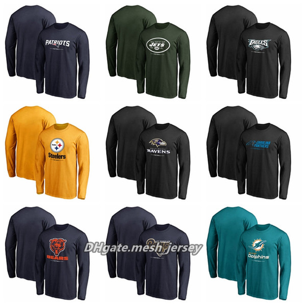 Men Patriots Jets Eagles Steelers Ravens Panthers Bears Rams Dolphins Pro Line Team Lock up Long Sleeve T-Shirt