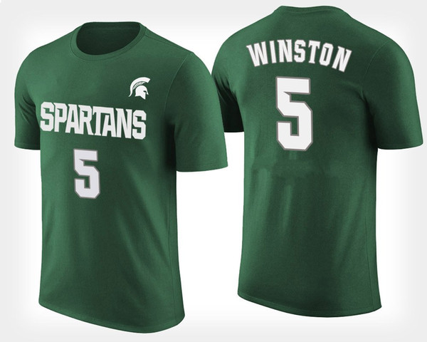 Men's Green Michigan State Spartans #5 Cassius Winston #11 Lourawls Nairn Jr. #0 Kyle Ahrens #41 Conner George Personalized T-Shirt