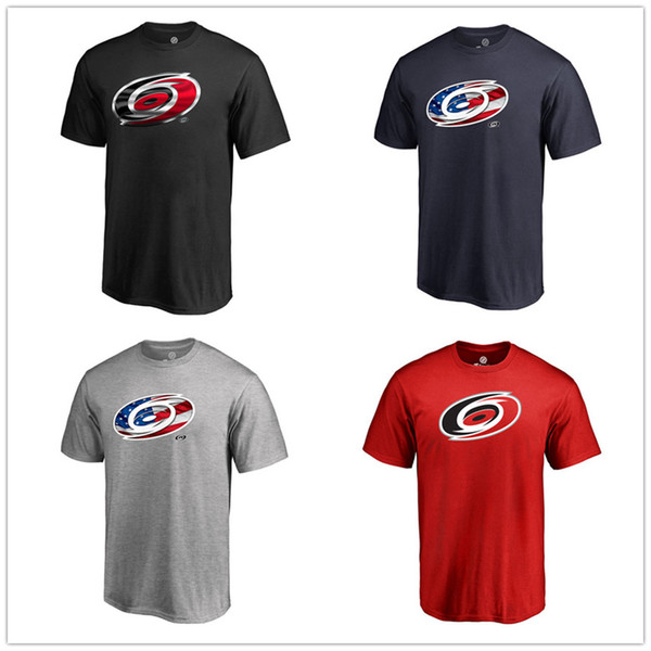 Carolina Hurricanes Branded Midnight Mascot T-Shirts short sleeve Men Hockey Wear Fans Tops Tees shirt Printed Team Brand Logos