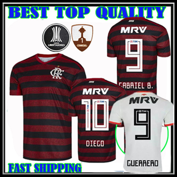 2019 FLAMENGO home kit soccer jerseys brazil league red 19 20 AWAY DIEGO 10 WHITE brasil jersey 2020 football shirts