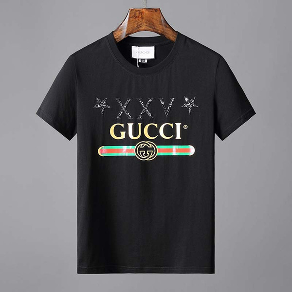 2019 European and American New Top Casual Short O-neck Print No Knitted Men Diamond Design T Shirt Luxury Cotton Tops Tees 222