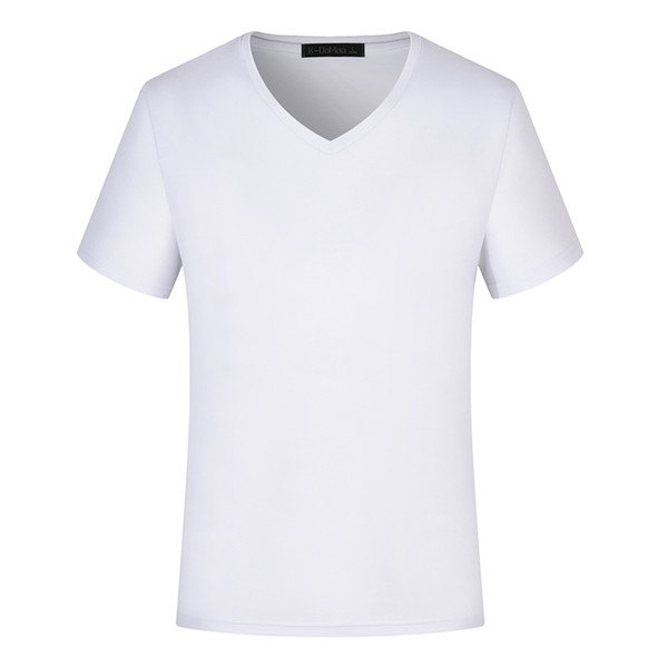 Summer men and women V-neck short-sleeved solid color T-shirt outdoor casual running sportswear