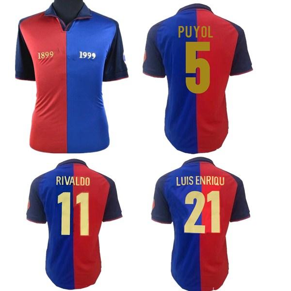 07 08 retro MESSI jersey 96 1997 FIGO 1899 1999 XAVI RONALDINHO RONALDO RIVALDO GUARDIOLA Iniesta 08 09 Centenary 100th Year