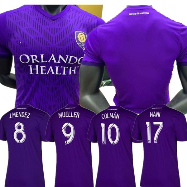 2019 MLS Orlando City Soccer Jerseys #17 NANI Orlando City Home purple Soccer Shirt 2019 #8 J.MENDEZ Football Uniform Size S-XXL