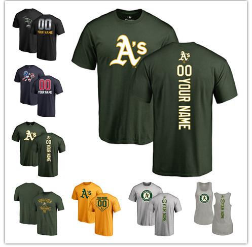 Oakland Custom Men's women Youth Athletics Baseball T Shirt Personalized Name and Number Baseball T-Shirt Tri-Blend Tank Top Jerseys